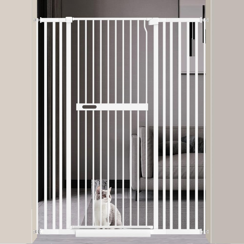 AiWMGL 71-inch extra tall cat gate blocking doorway for high jumps