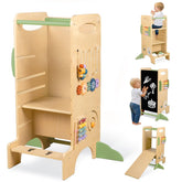 aiwo toddler tower stool assembly shows easy setup for growing kids.