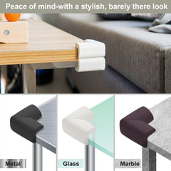 AIXMEET black corner protectors blending with dark furniture