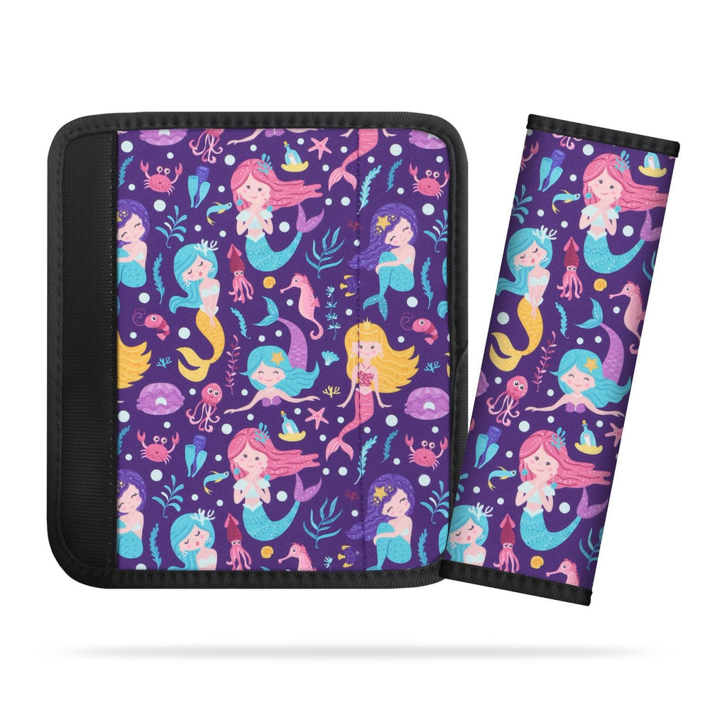 AJLTPA mermaid seat belt pad for kids, comfortable and absorbent during car trips.