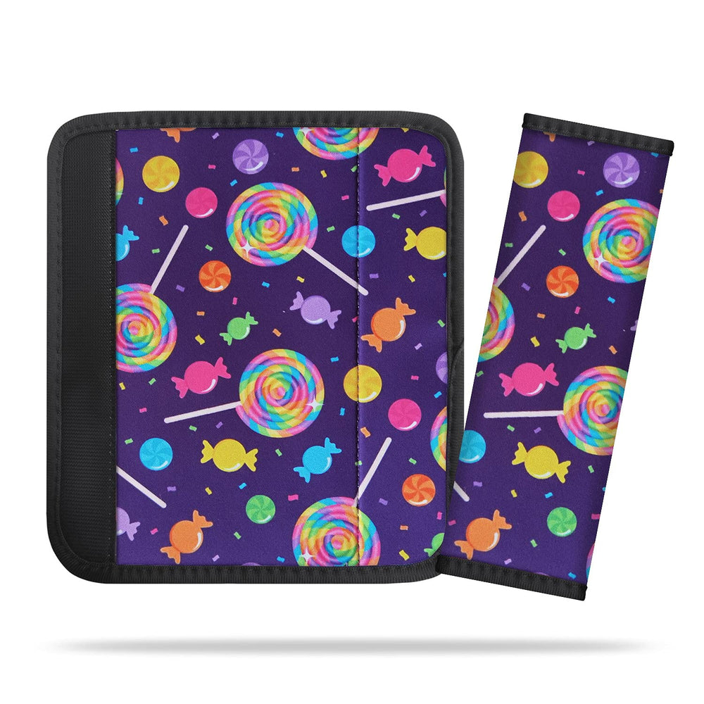 AJLTPA kids seatbelt cover with lollipop pattern improves comfort on trips