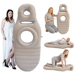 AJOFIEK inflatable pregnancy pillow supports stomach sleeping with a comfortable belly hole.