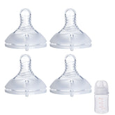 Ajrwiiy 4-pack nipple close-up for Pigeon PP bottles, showing gentle silicone.