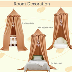 Akiky crib canopy round dome for a private reading nook with soft fabric