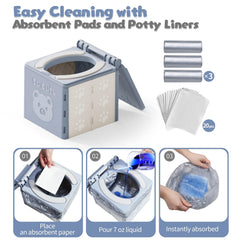 AKIMRABY foldable toddler potty doubles as a sturdy travel stool.