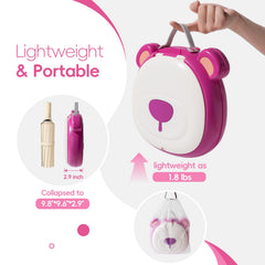 AKIMRABY Travel Potty Seat open and ready for toddler use on road trips.