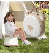 AKIMRABY travel potty seat open for on-the-go use, lightweight and sturdy for toddlers.