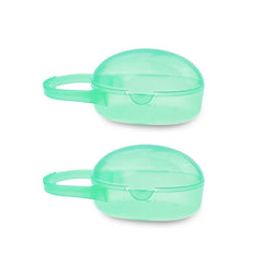 Green AKOAK box eases stroller travel with hanging handle.