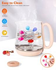 Akolik teether cooled in the fridge for extra soothing relief.