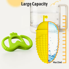 Akolik Corn B teether drain port prevents accidental ingestion