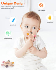Akolik sensory teether featuring multiple textures for varied bite experiences