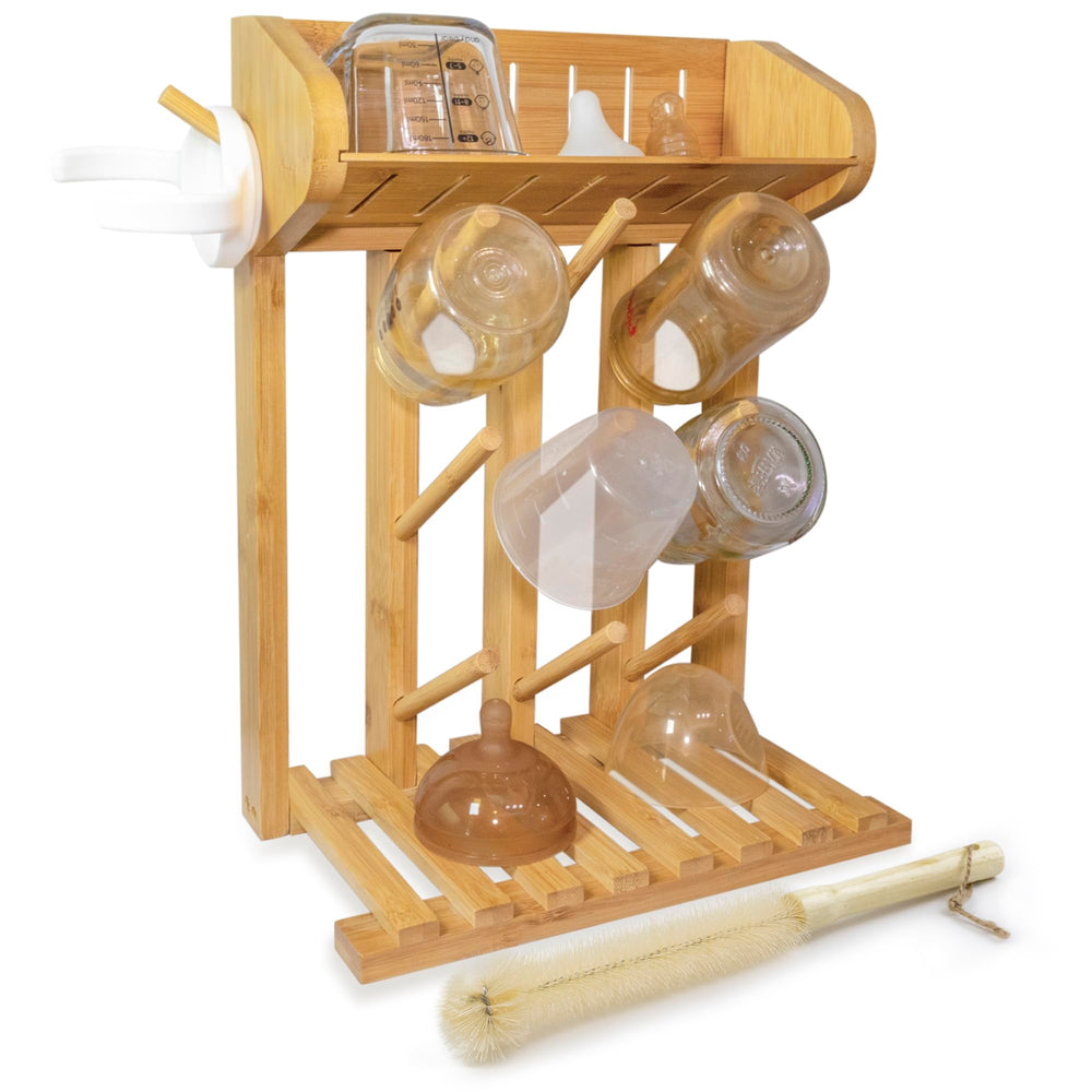 AKS B2C Bamboo Drying Rack vertical design saves counter space