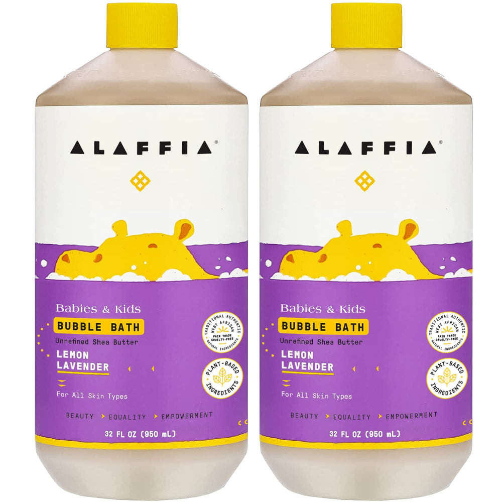Alaffia Babies and Kids Bubble Bath bubbles for gentle cleansing of delicate skin.