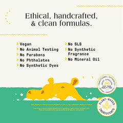 Alaffia bubble bath enriched with shea butter for hydrating, soft skin after bath.