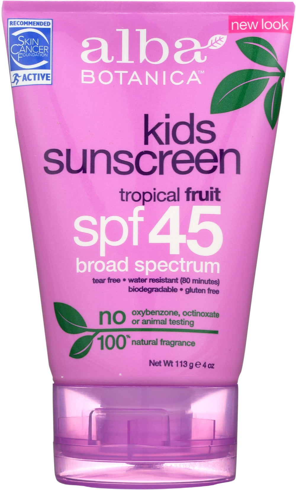 Alba Botanica SPF 45 sunscreen bottle front for everyday outdoor protection