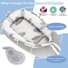 Alened baby lounger travel foldable highlights portability for trips.