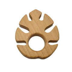 Alenybeby Banana Leaf Teether with smooth beech wood finish