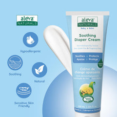 Graphic featuring organic shea butter and aloe vera in Aleva Naturals product
