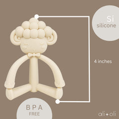 Ali+Oli sheep teether features easy-grip design for little hands.