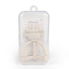 Ali+Oli sheep teether with unique shape for easy grasp.