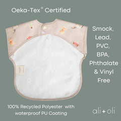 Ali+Oli Smock Bib soft neck close-up for comfortable wear