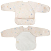 Ali+Oli undersea pattern smock bib closeup for mess-free meals