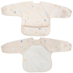Ali+Oli undersea pattern smock bib closeup for mess-free meals
