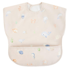 Ali+Oli Undersea smock bib with short sleeves, waterproof for mess-free meals.