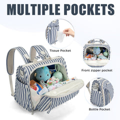 ALLCAMP diaper backpack with stroller hooks for hands-free use