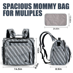 ALLCAMP diaper bag with waterproof fabric and changing pad for mess-free changes.