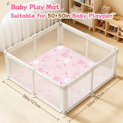 alldomess baby play mat pink clouds shows anti-slip backing for safe crawling