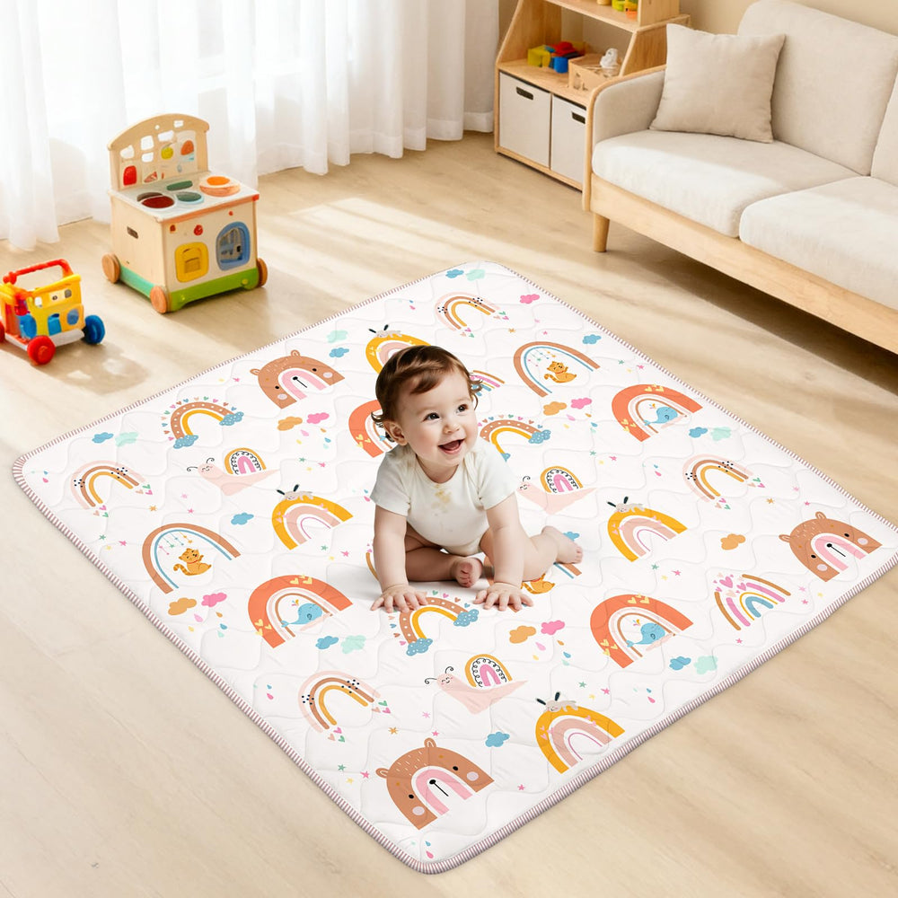 Alldomess Baby Play Mat with soft-foam cushioning for comfy tummy time