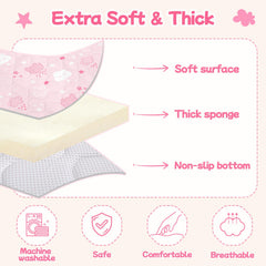 alldomess pink clouds mat provides tummy time and exploration area
