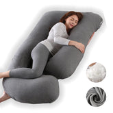 ALLOPERA pregnancy pillow full-body 57-inch supports back, belly, and hips.