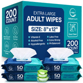 AllSett Health adults oversized 8x12 body wipe for quick cleansing on the go.