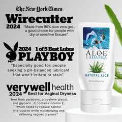 Aloe Cadabra bottle-pump close-up highlights easy application and long-lasting hydration.