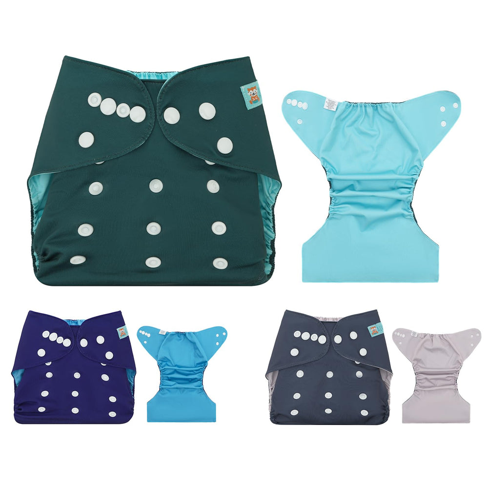 ALVA diaper cover showing hip and crossover snaps for secure fit