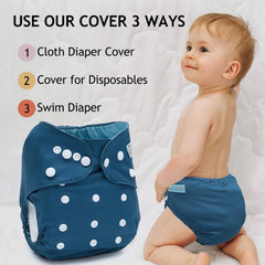 ALVA cloth nappy shell made with soft Lycra milk shreds
