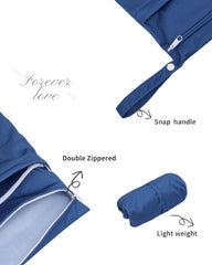 ALVABABY close-up of double zippers separating wet and dry items