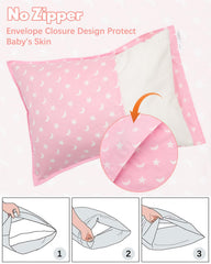 ALVABABY bright-pattern pillowcase adds fun to bedtime routines.