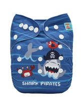 ALVABABY one-size adjustable cloth diaper with two inserts for a snug, reusable fit.