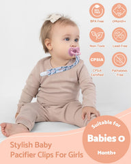 ALVABABY pacifier clip cute animals pattern helps locate pacifier.
