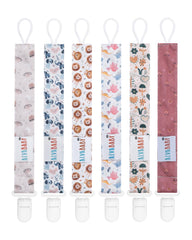 ALVABABY pacifier clip floral pattern keeps pacifier secure.