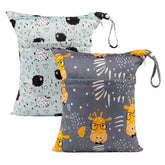 ALVABABY wet-dry bag with dual zippers keeps wet and dry items separated for travel.