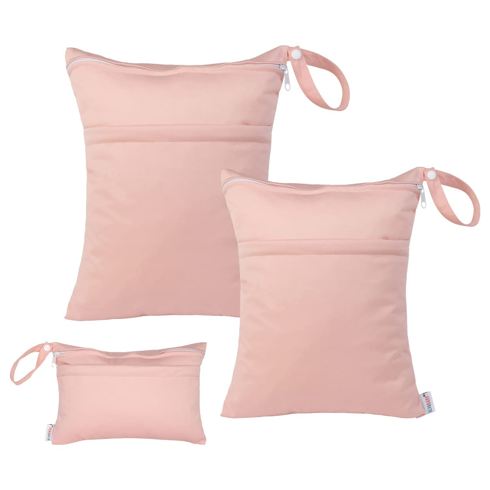 ALVABABY wet-dry bag large pink with ample space for diapers and clothes on trips