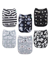 ALVABABY baby cloth diaper 6-pack with 12 inserts for all-day dryness