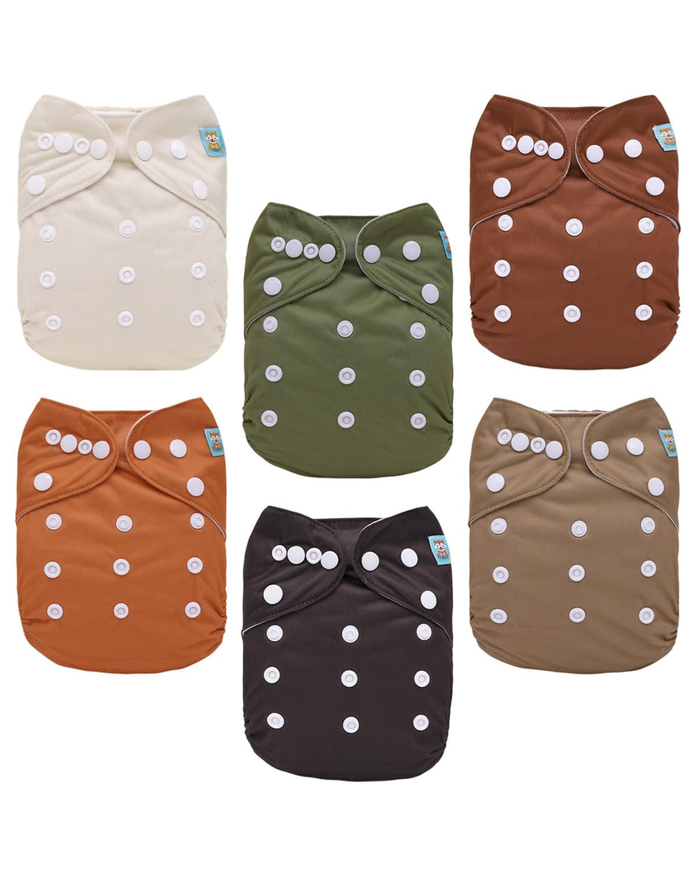 ALVABABY six-pack cloth diaper set for daily reuse
