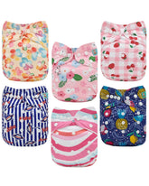 ALVABABY baby cloth diaper 6-pack shows adjustable fit for growing infants