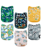 ALVABABY cloth diaper six-pack with reusable design for babies.