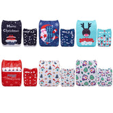ALVABABY Christmas 6-pack diapers, reusable and stylish for day-care use